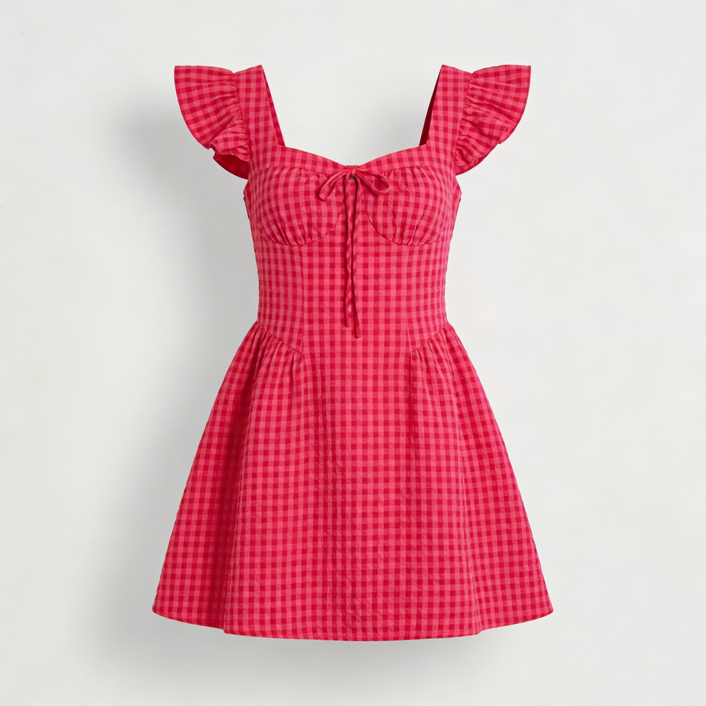 Sweet & Spicy Red Plaid Slip Dress